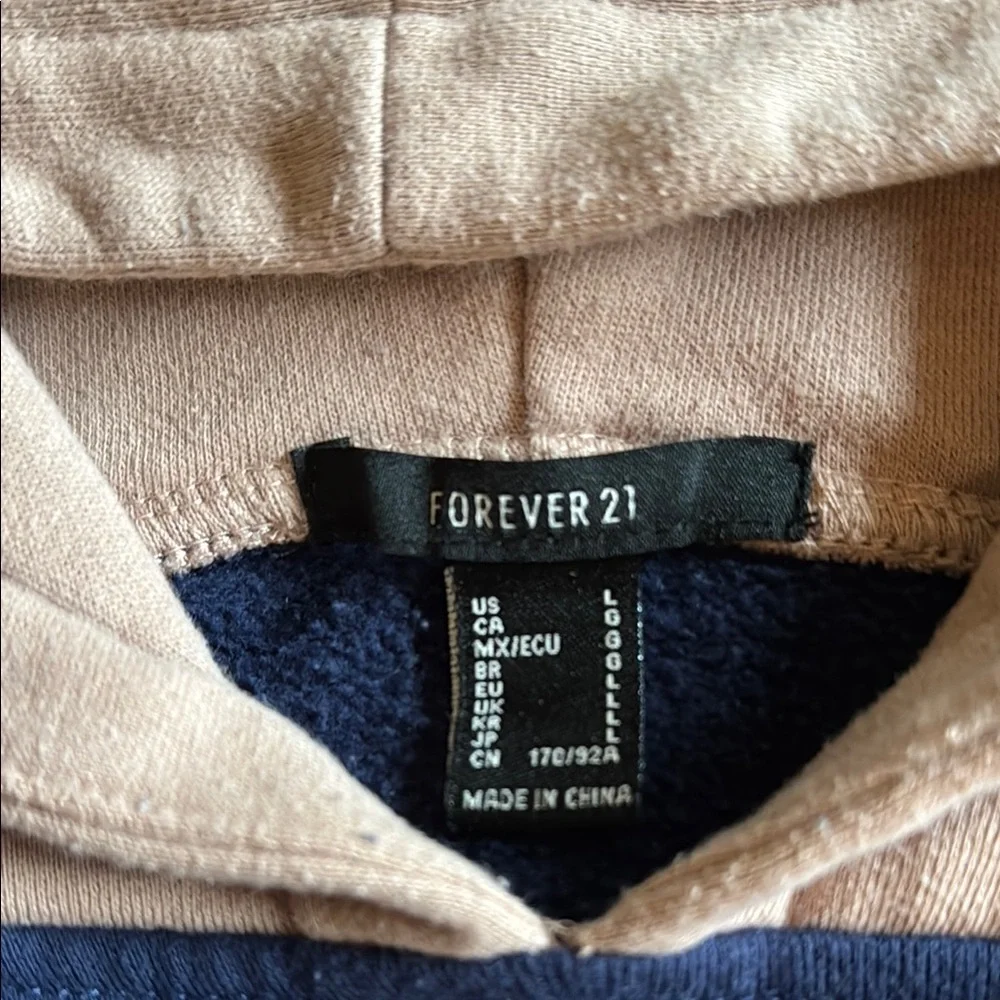 New York Men's Hoodie - Navy and Tan - Picture 2 of 2